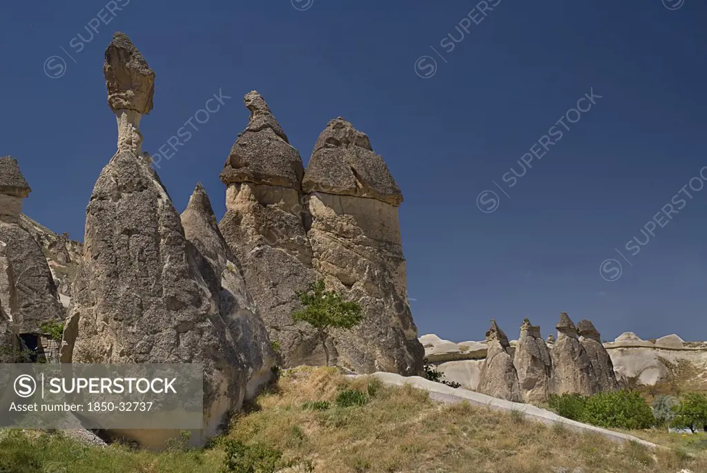 Turkey, Cappadocia, Goreme, Pasabag, Fairy Chimneys, The site was also called Monks Valley.