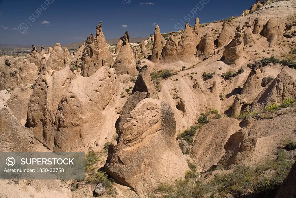 Turkey, Cappadocia, Devrent Valley, also known as Imaginery Valley or Pink Valley. Rock Formations