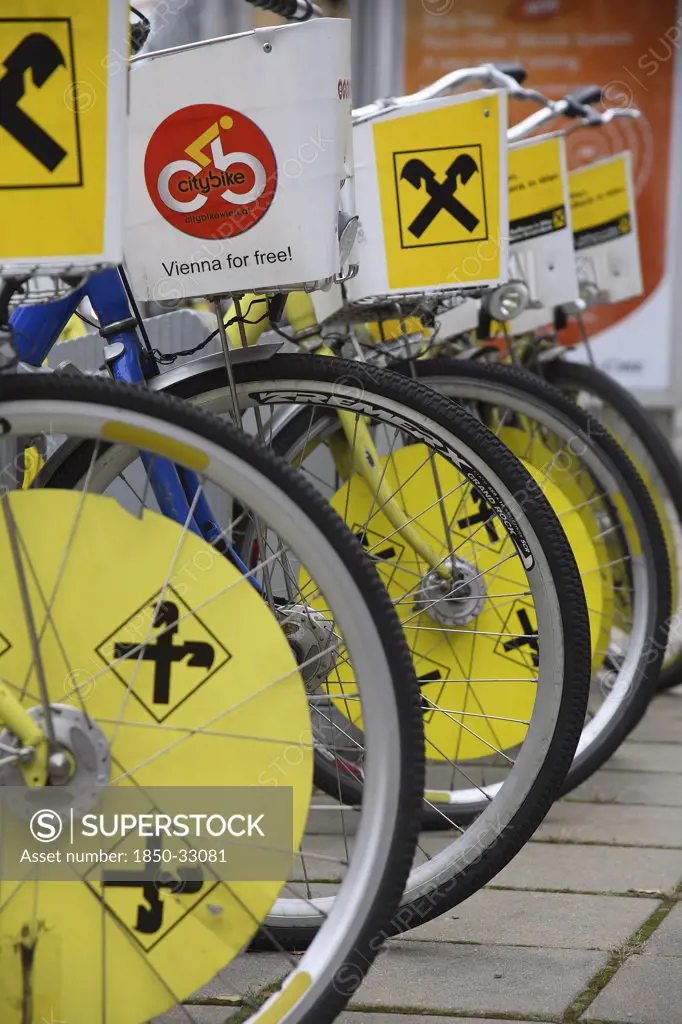 Austria, Vienna, Bicycles for public hire.