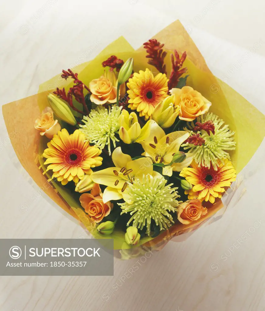 Mixed flowers in a wrap
