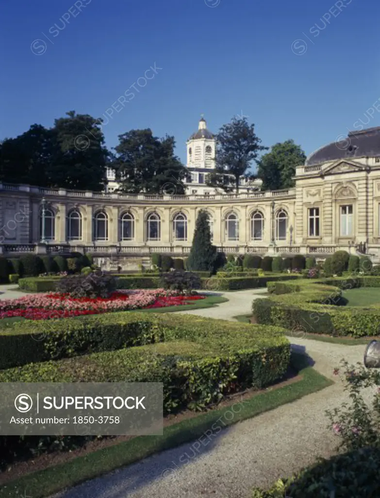 Belgium, Brabant, Brussels, 'The Royal Palace, View Of  The Wing And Garden.'