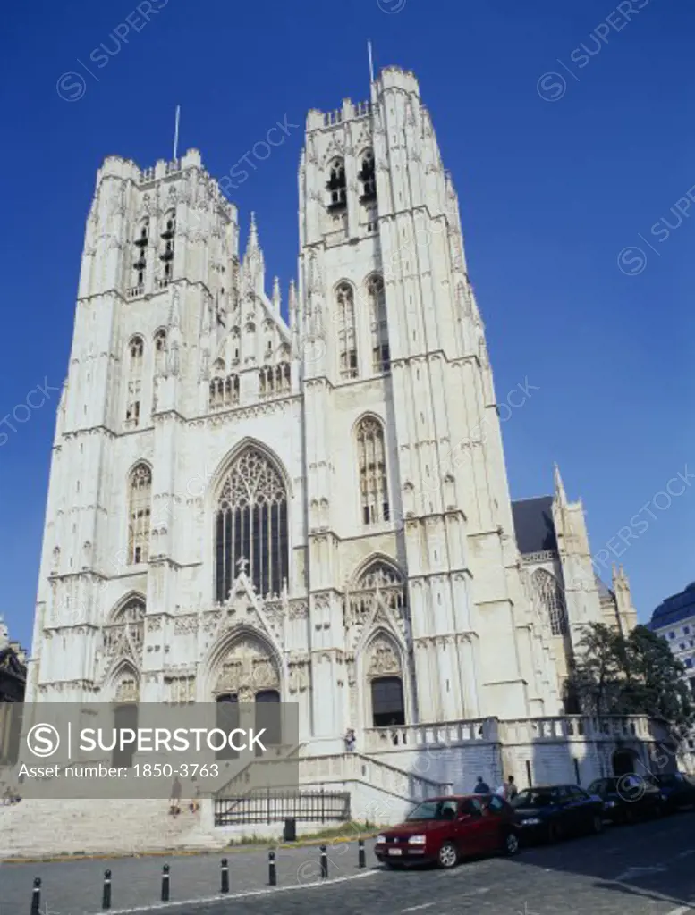 Belgium, Brabant, Brussels, 'The Saint Michael, Saints Michel, And Gudule Cathedral.'