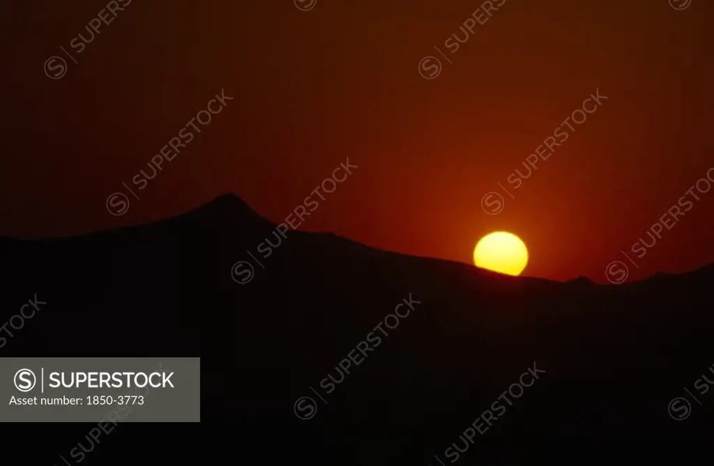 Weather , Climate, Sunset , Sunset Over Hills