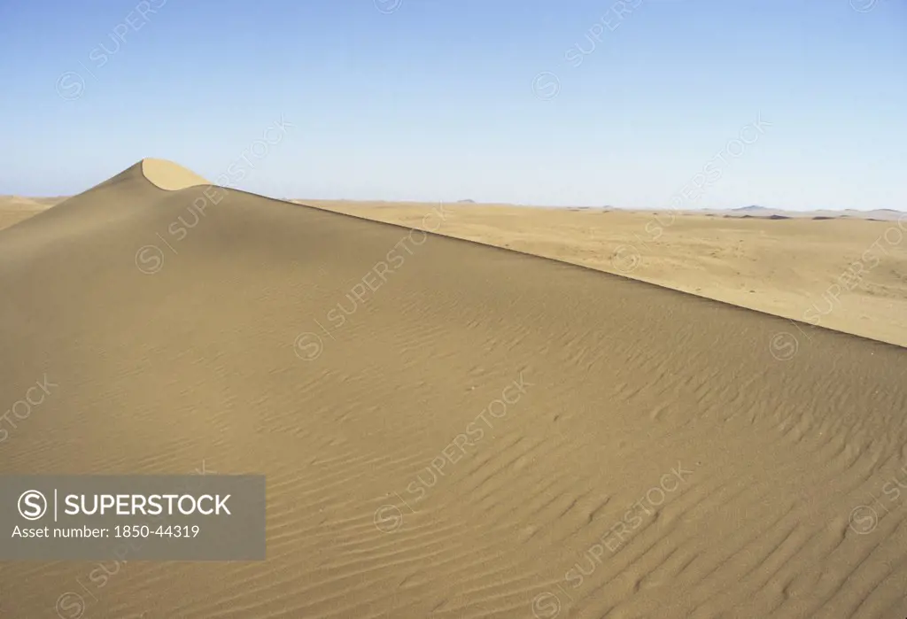Namibia, Namib , Naukluft Desert, Sand dunes in the De Beers Diamond mining area.