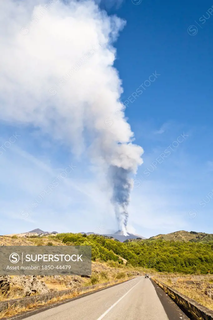 Italy, Sicily, Mount Etna , Volcano erupting on 8th September 2011