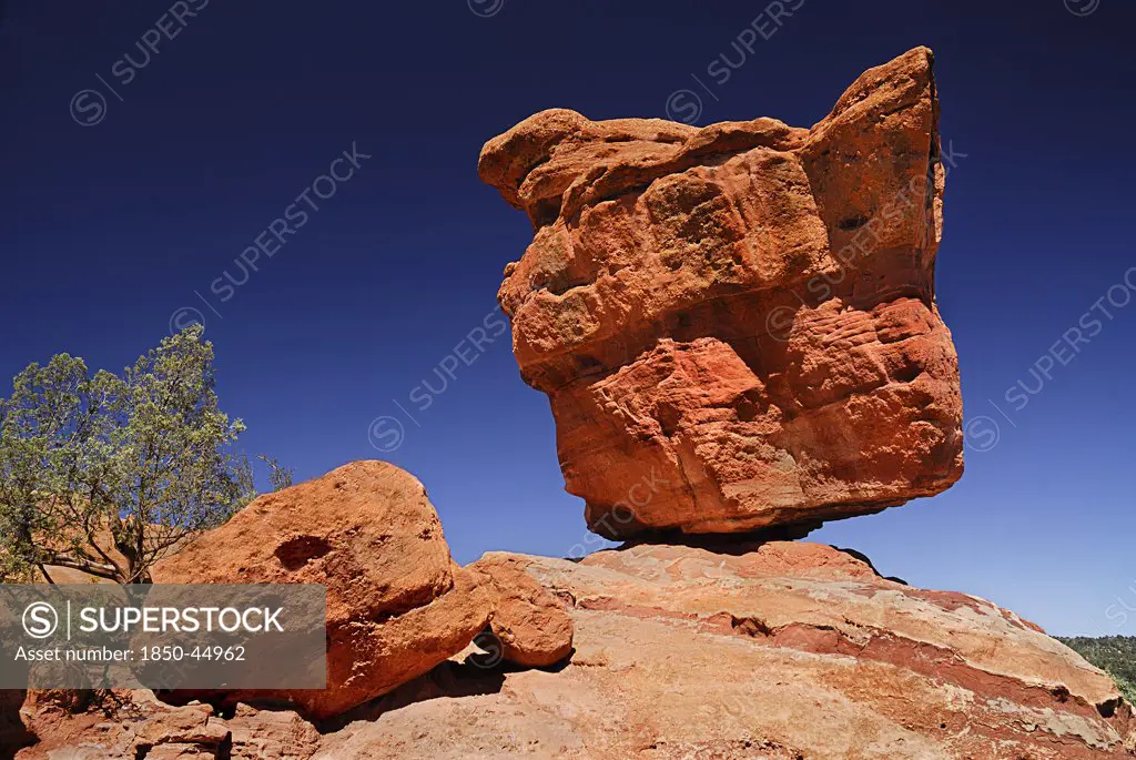 Garden of the Gods public park balanced sandstone rock.USA Colorado Colorado Springs