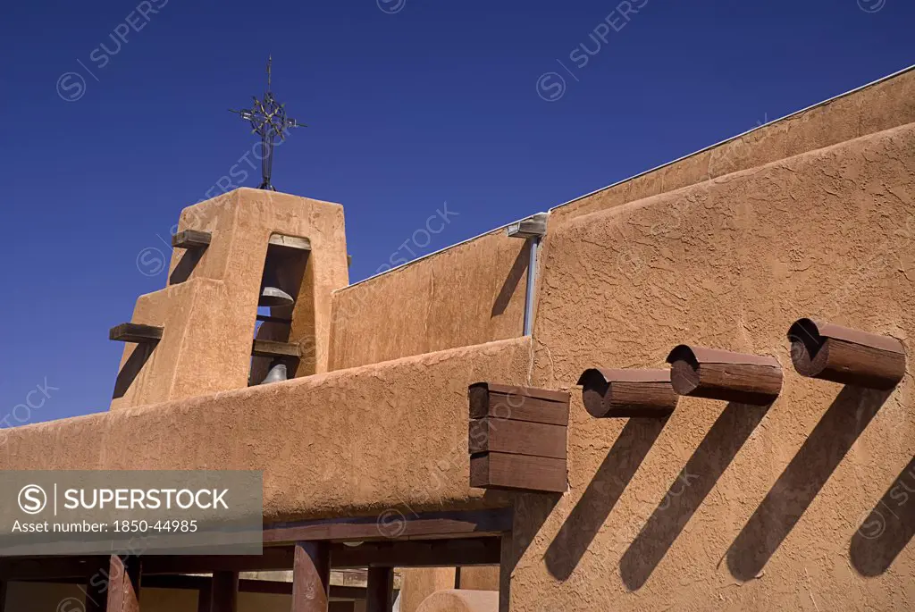 Detail of adobe style architecture.USA New Mexico Taos