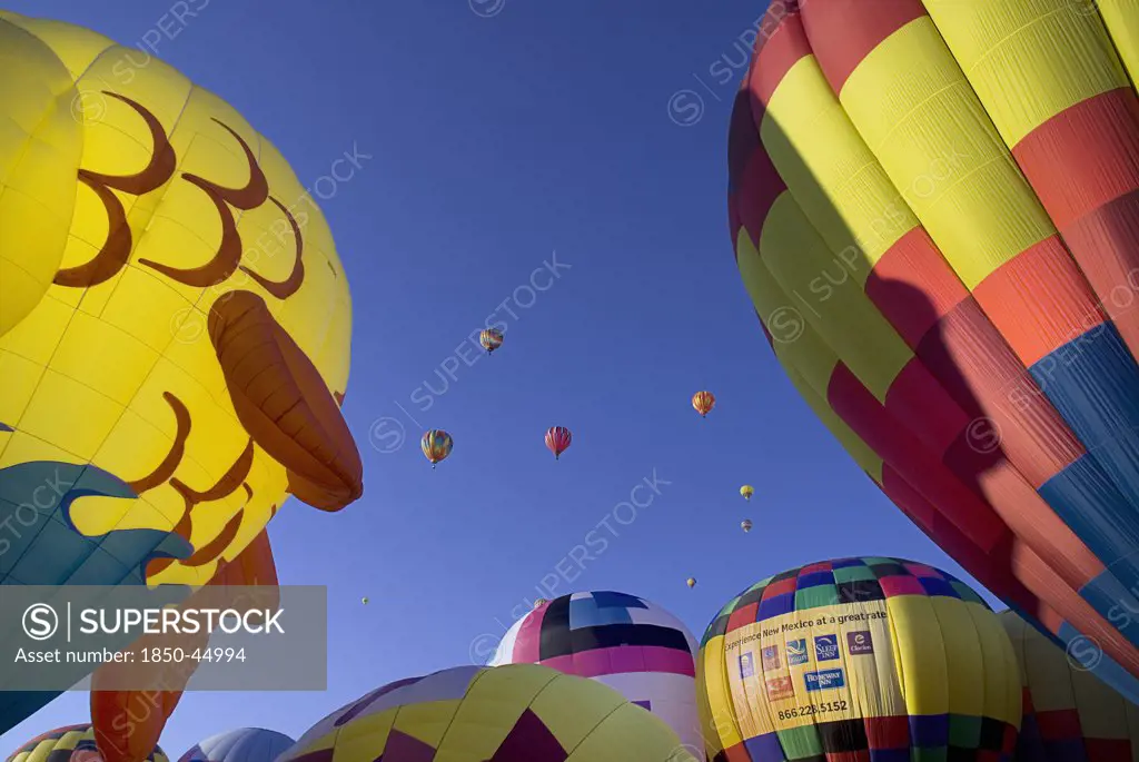 Annual balloon fiesta. Colourful hot air balloons.USA New Mexico Albuquerque