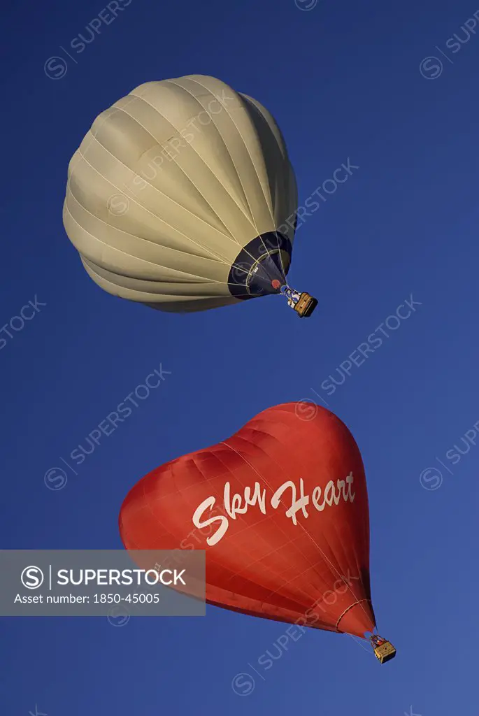 Annual balloon fiesta colourful hot air balloons. , USA New Mexico Albuquerque