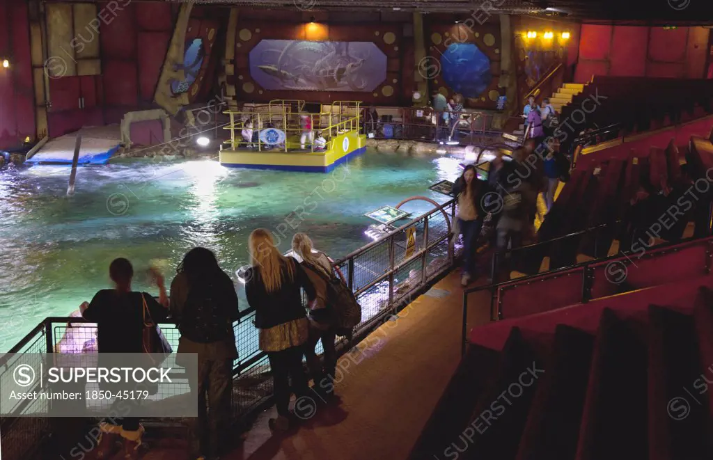 Interior of the Sea Life Centre underground Aquarium on the seafront Glass Bottomed Boat, England East Sussex Brighton