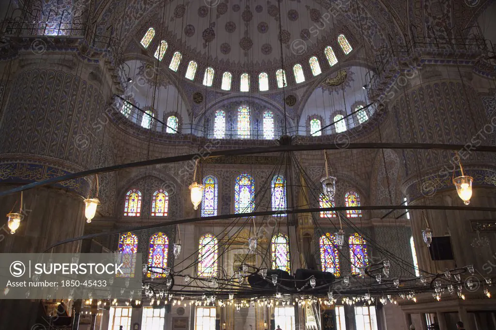 Sultanahmet Camii Blue Mosque interior. , Turkey Istanbul