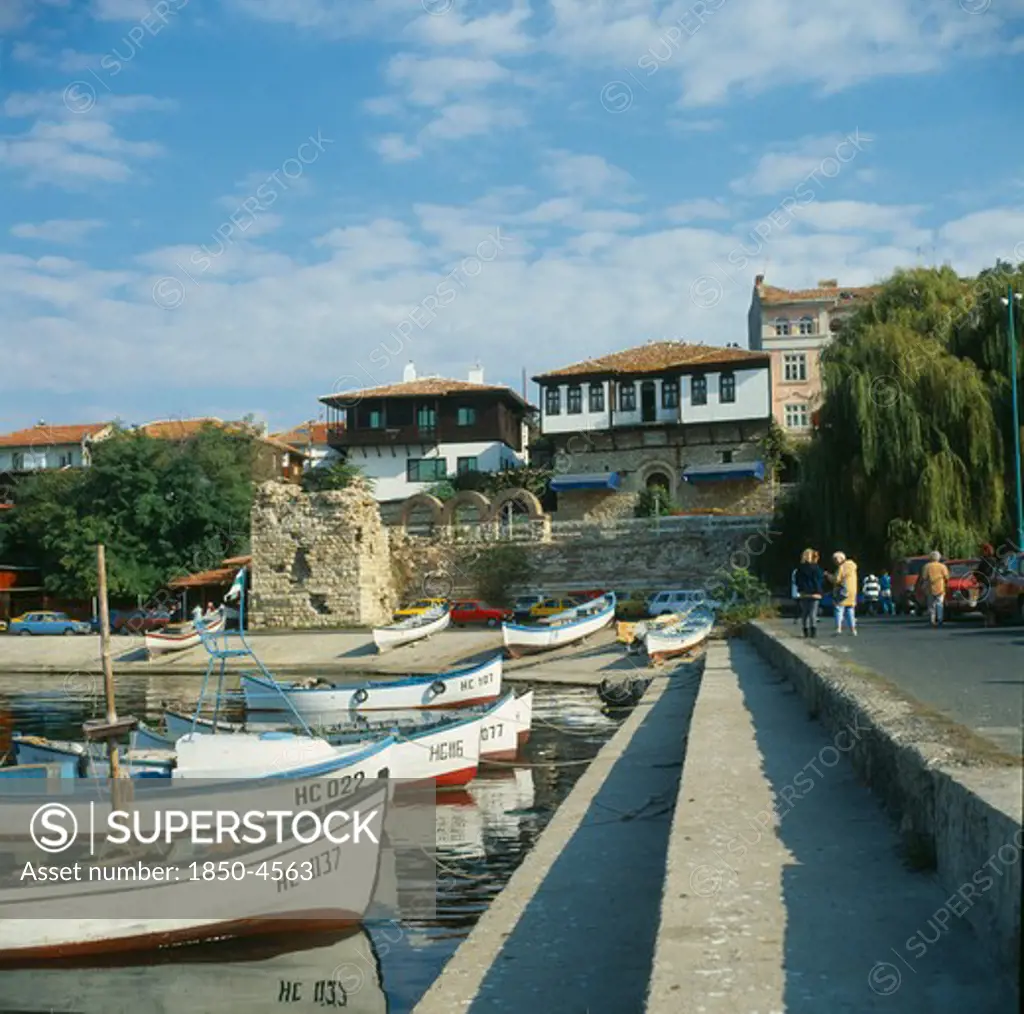 Bulgaria, Burgas Region, Nesebur,  Fishing Boats In Harbour On The Black Sea