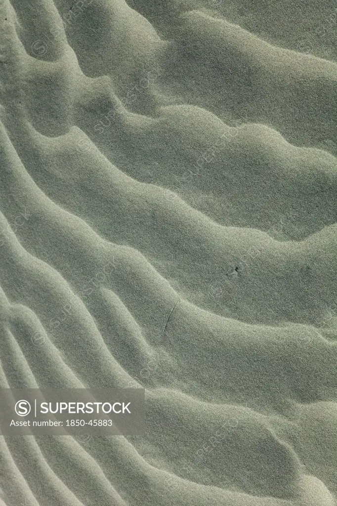England, West Sussex, West Wittering Beach, Patterns in the sand at low tide.