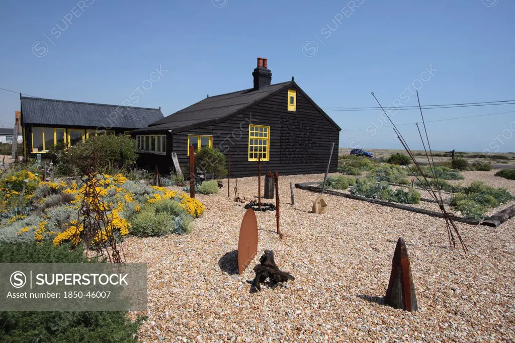 England, Kent, Romney Marsh, Dungeness, Prospect Cottage former home of Derek Jarman.