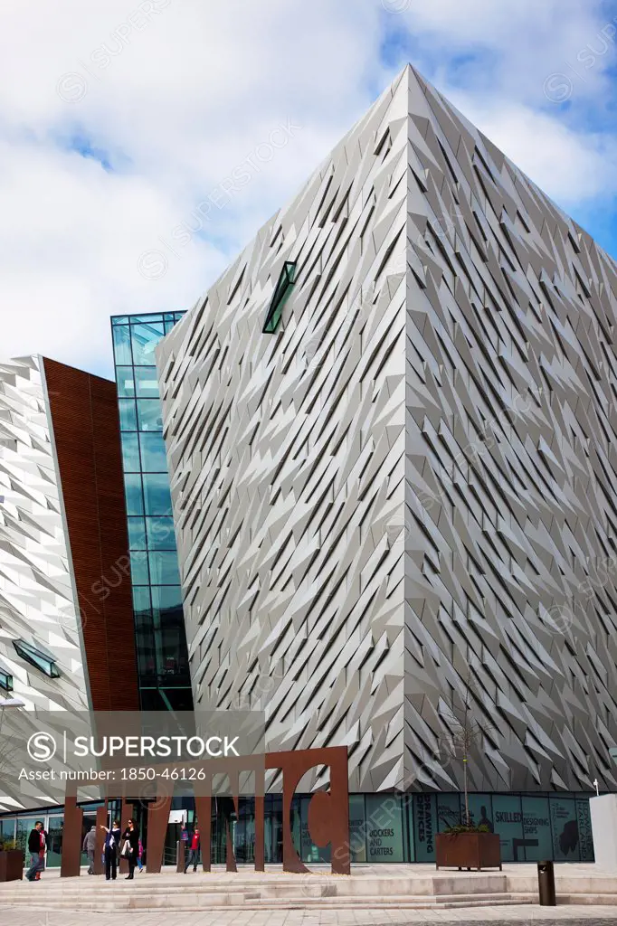 Ireland, North, Belfast, Titanic Quarter, Visitor centre designed by Civic Arts & Eric R Kuhne.