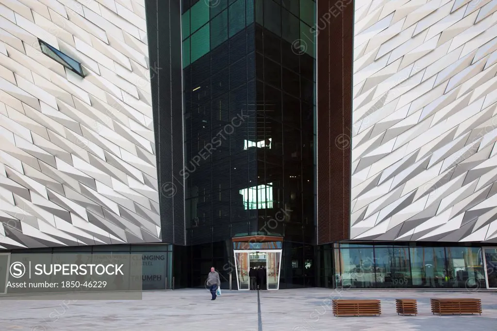 Ireland, North, Belfast, Titanic Quarter, Visitor centre designed by Civic Arts & Eric R Kuhne.