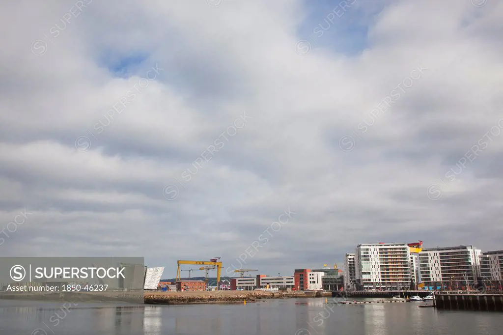 Ireland, North, Belfast, Titanic Quarter, Visitor centre designed by Civic Arts & Eric R Kuhne.