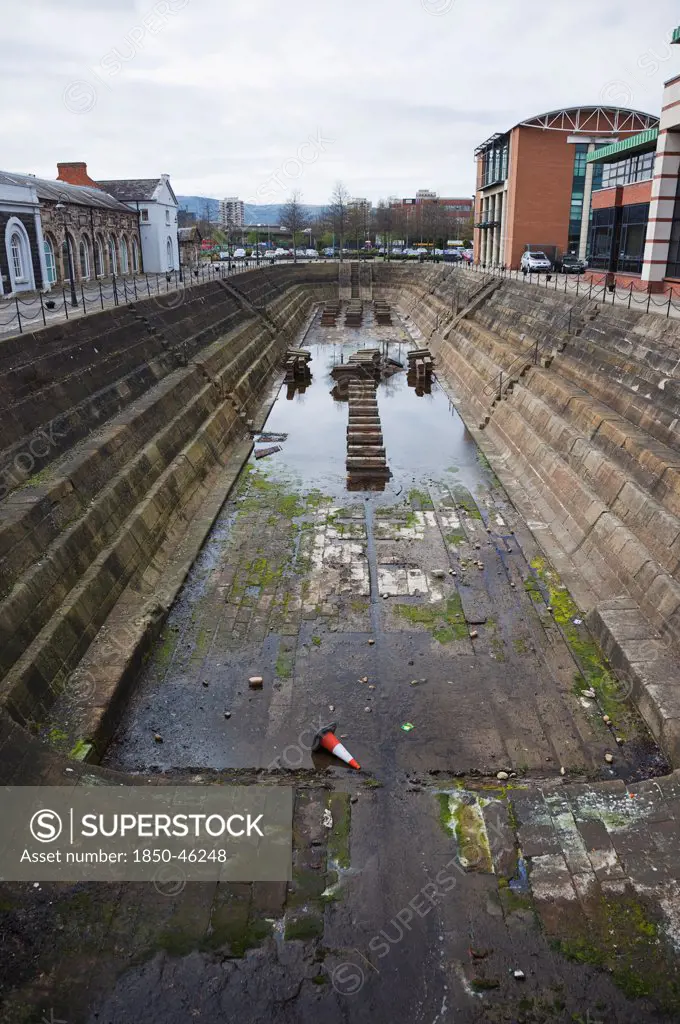 Ireland, North, Belfast, Clarendon Dock, Disused dry dock.