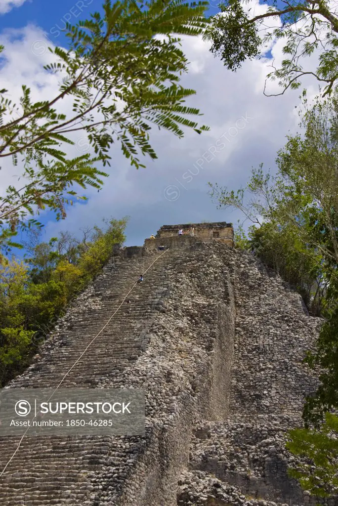 Mexico, Quintana Roo, Coba, The Nohoch Pyramid.