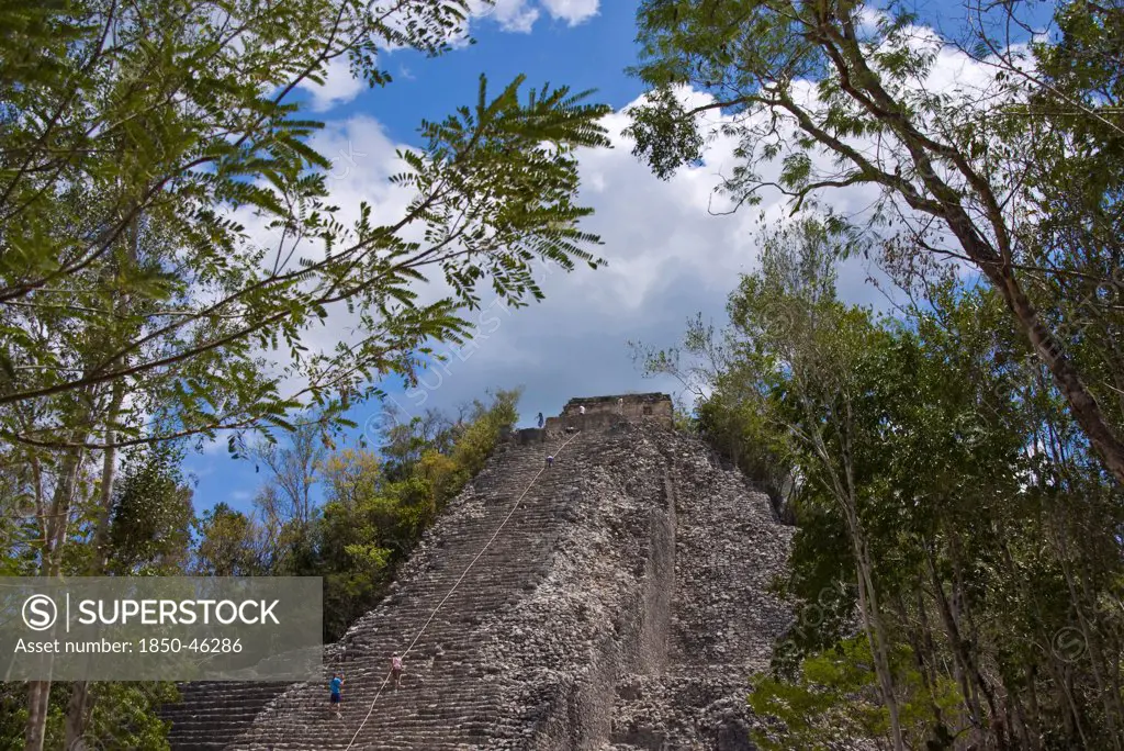 Mexico, Quintana Roo, Coba, The Nohoch Pyramid.