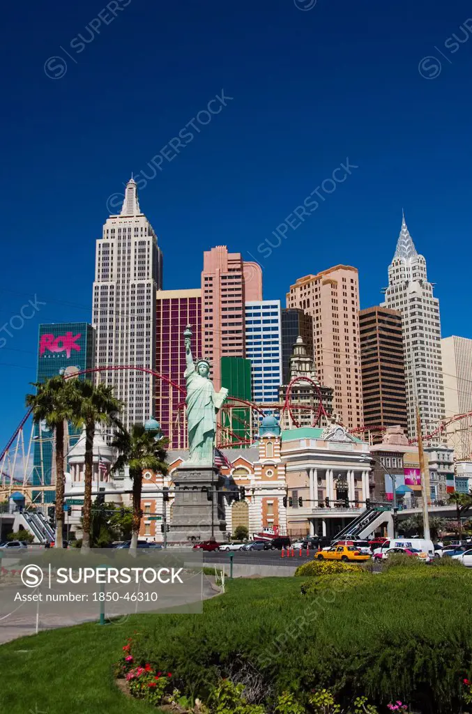 USA, Nevada, Las Vegas, View across to The New York New York Hotel Casino.