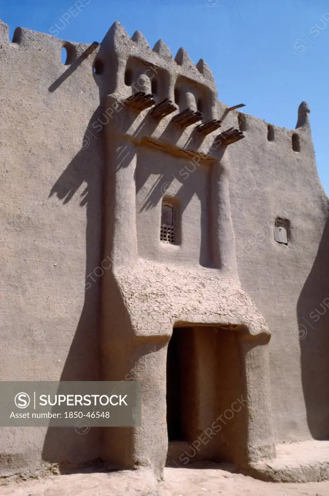 Mali, Djenne, Entrance to 17th century mud house.Mali Djenne entrance to a 17th century mud constructed home.