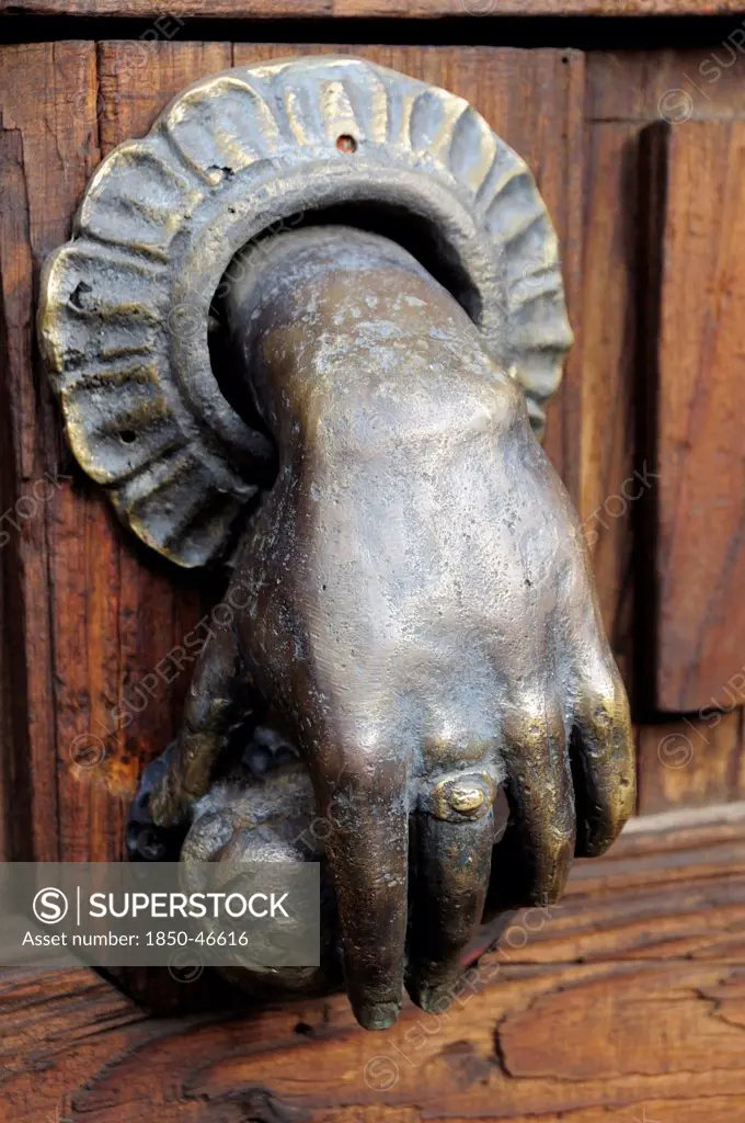 Mexico, Bajio, San Miguel de Allende, Hand of Fatima door knocker.