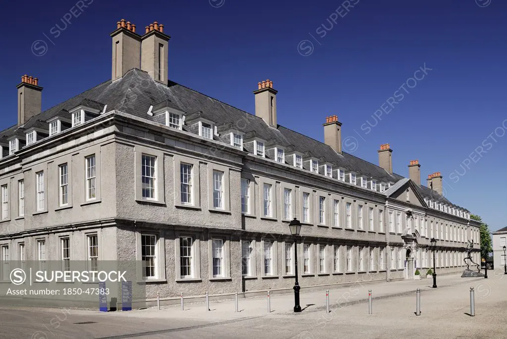 Ireland, County Dublin, Dublin City, Kilmainham Royal Hospital facade.