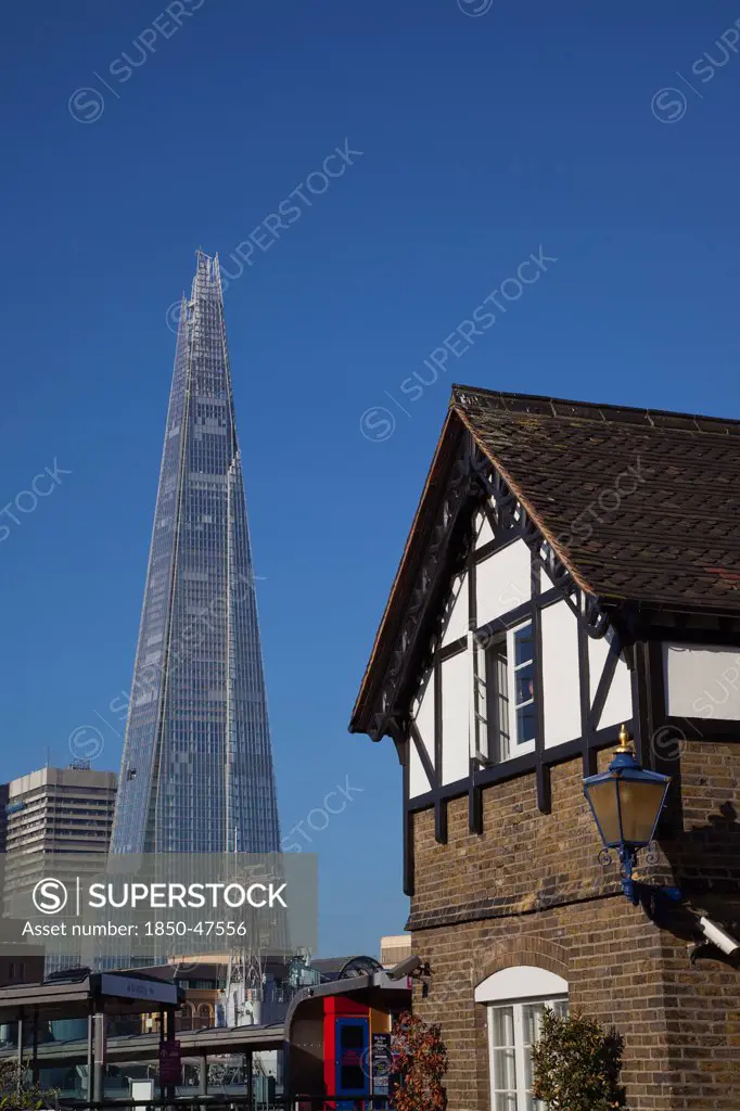 England, London, Southwark southbank The Shard skyscraper designed by Renzo Piano in the citys London Bridge Quarter.