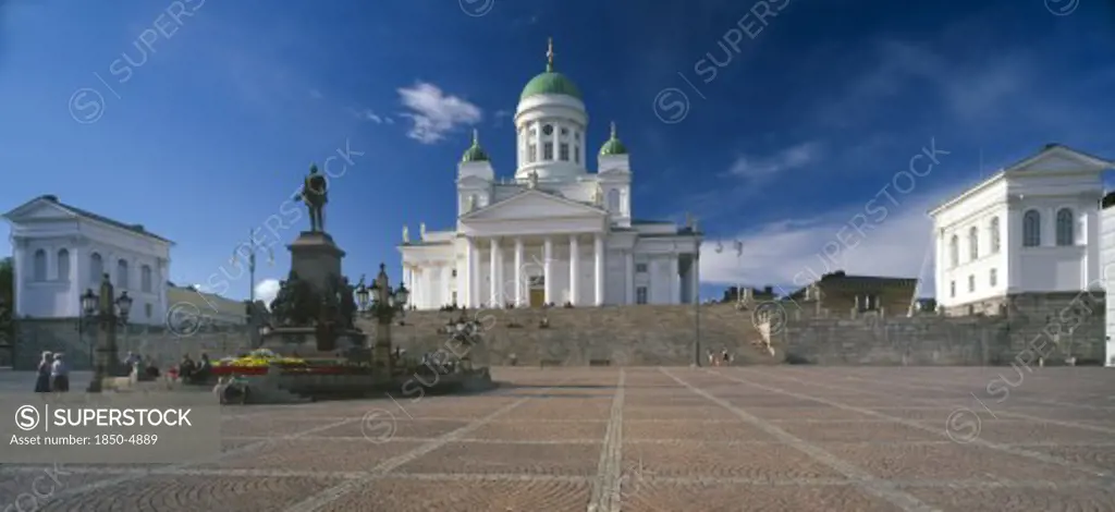 Finland, Uusimaa, Helsinki, 'Lutheran Cathedral Also Known As Tuomiokirkko, Seen From Senate Square '
