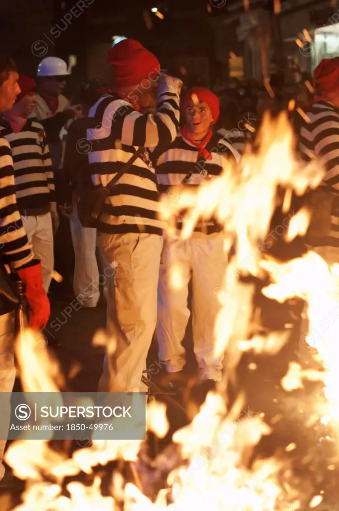 England, East Sussex, Lewes, The annual bonfire night parade celebrating 17 protestant martyrs killed in the fifteen hundreds.