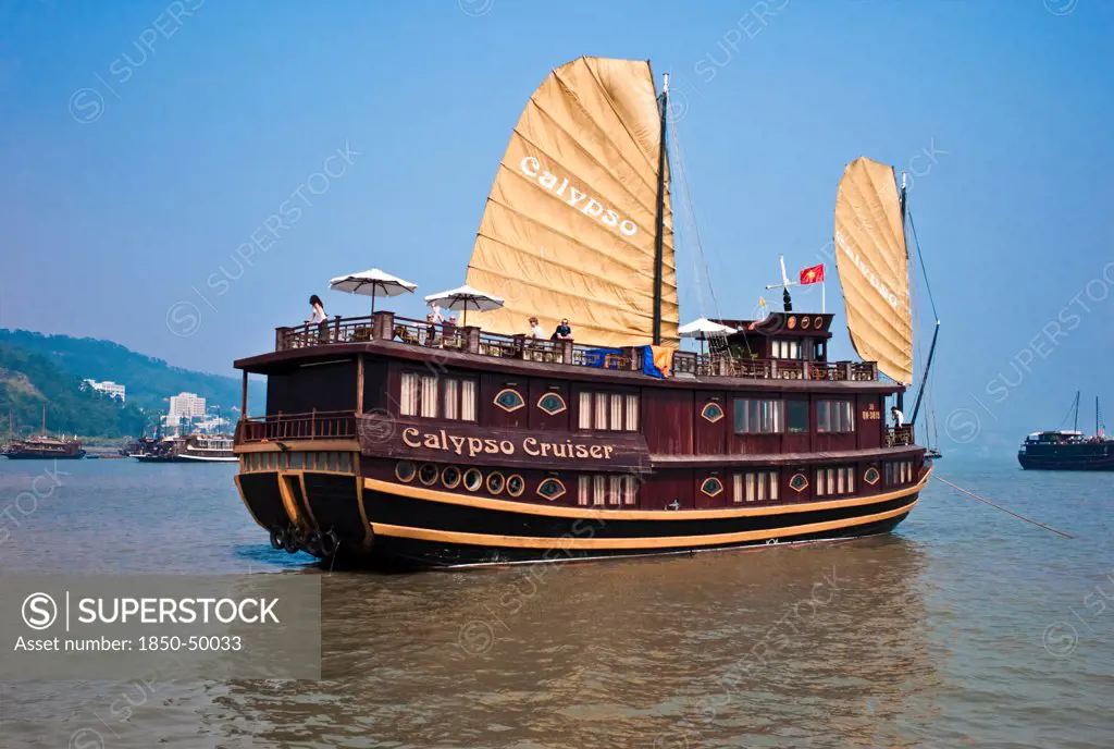 Vietnam, Ha Long Bay,, Gulf of Tonkin Cruise Ship in the Ha Long Bay.