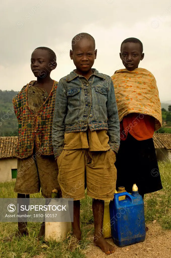 Rwanda, Children, School children fetching water.