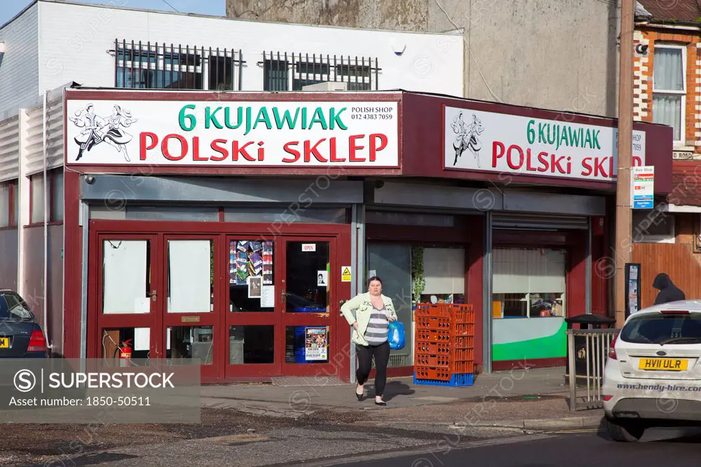 England, West Sussex, Bognor Regis, Exterior of Polish delicatessen.