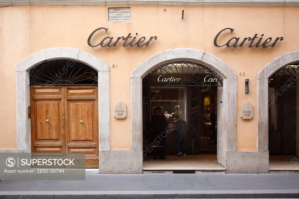 Italy, Lazio, Rome, Via del Condotti Exterior of the Cartier jewellers shop.