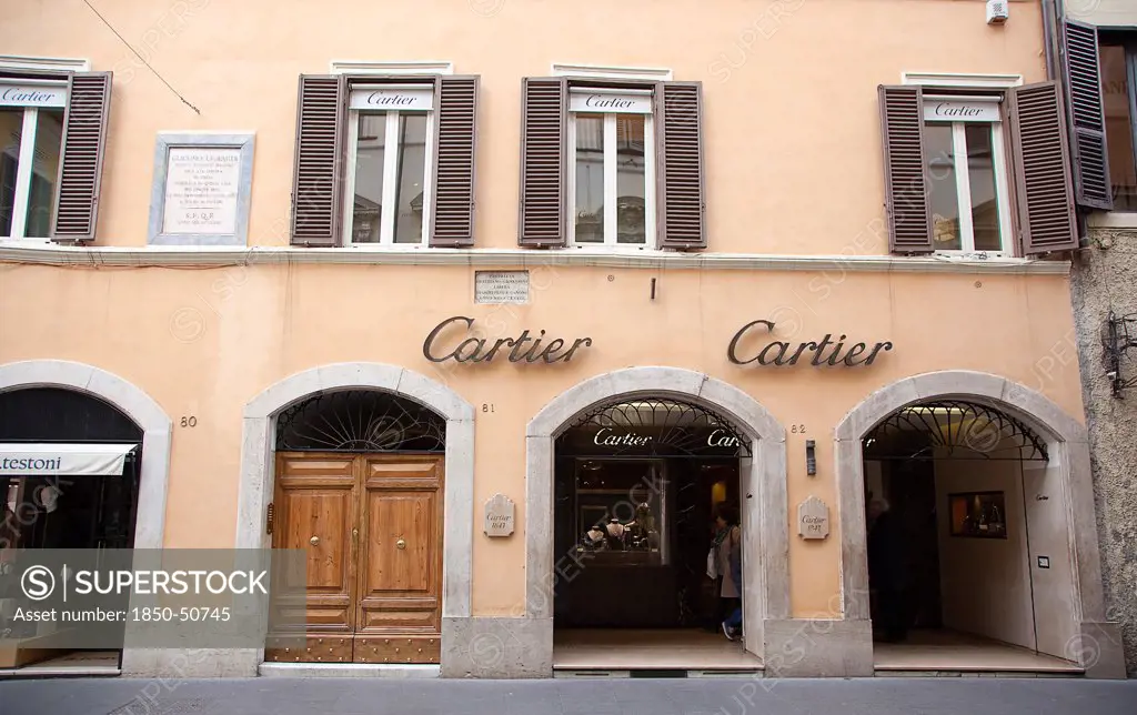 Italy, Lazio, Rome, Via del Condotti Exterior of the Cartier jewellers shop.Italy