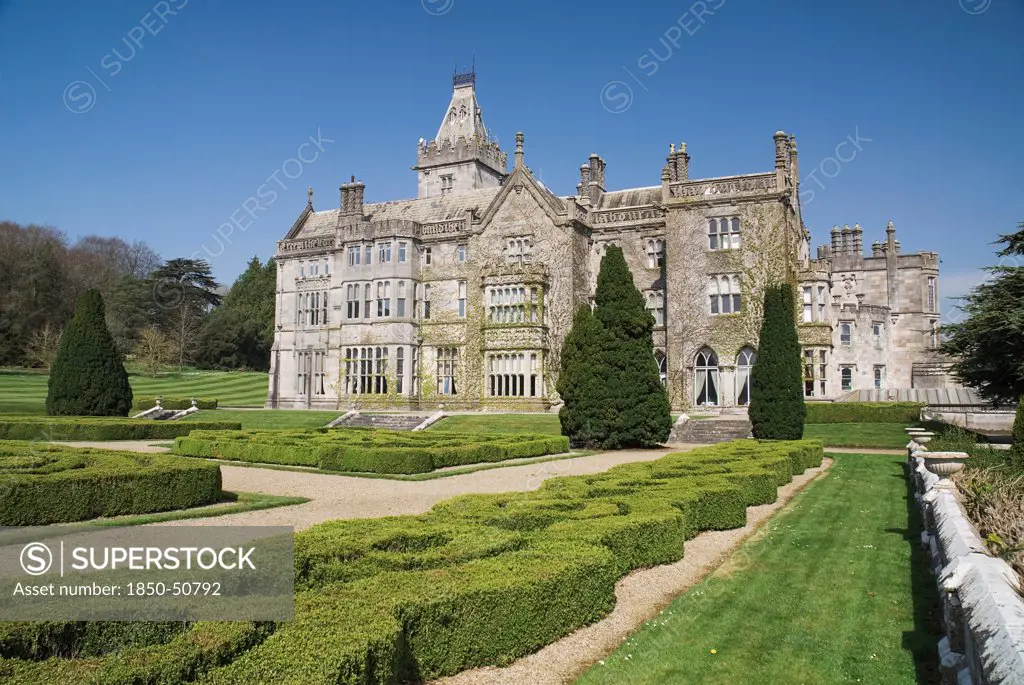 Ireland, County Limerick, Adare, Adare Manor 19th century manor house now a luxury hotel and golf course.