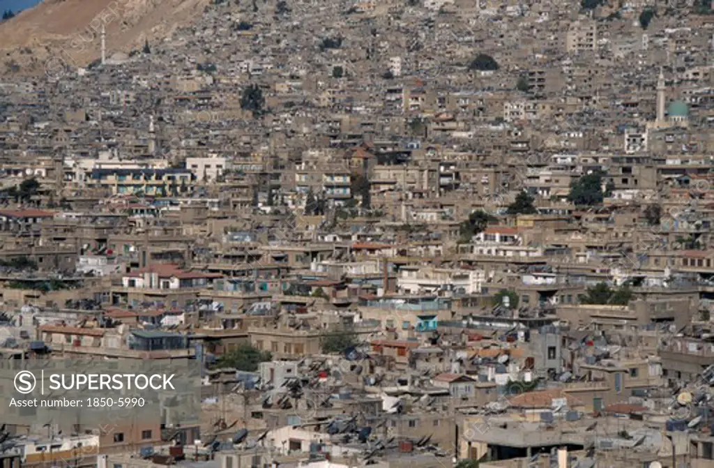 Syria, South, Damascus, View Over The City.