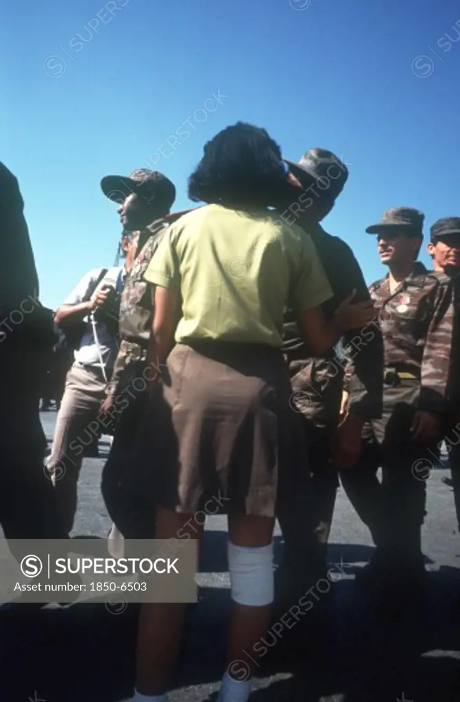 Cuba, Military, Soldiers Returning From Angola Being Greeted By Students
