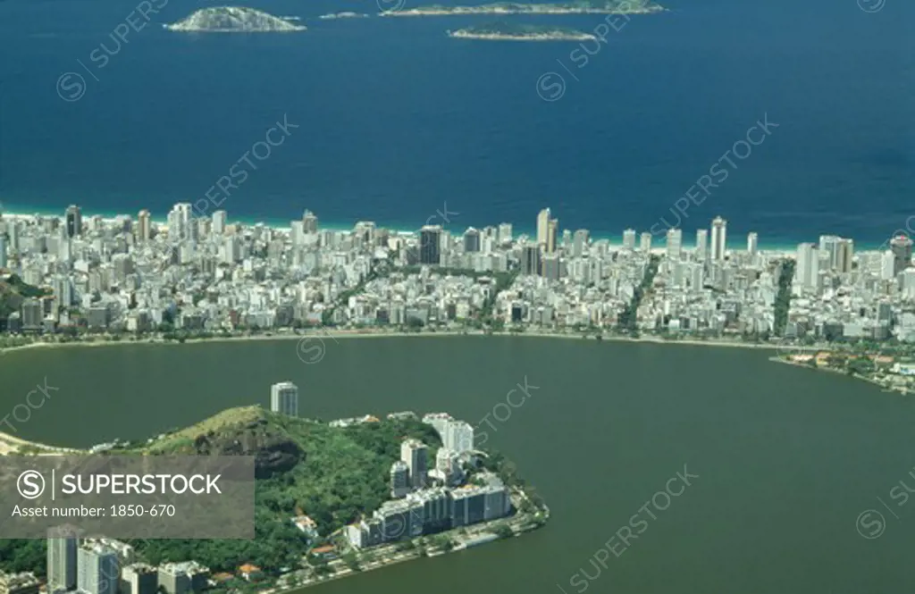 Brazil, Rio De Janeiro, Aerial View Over Ipanema And Leblon From The Corcovado Mountain