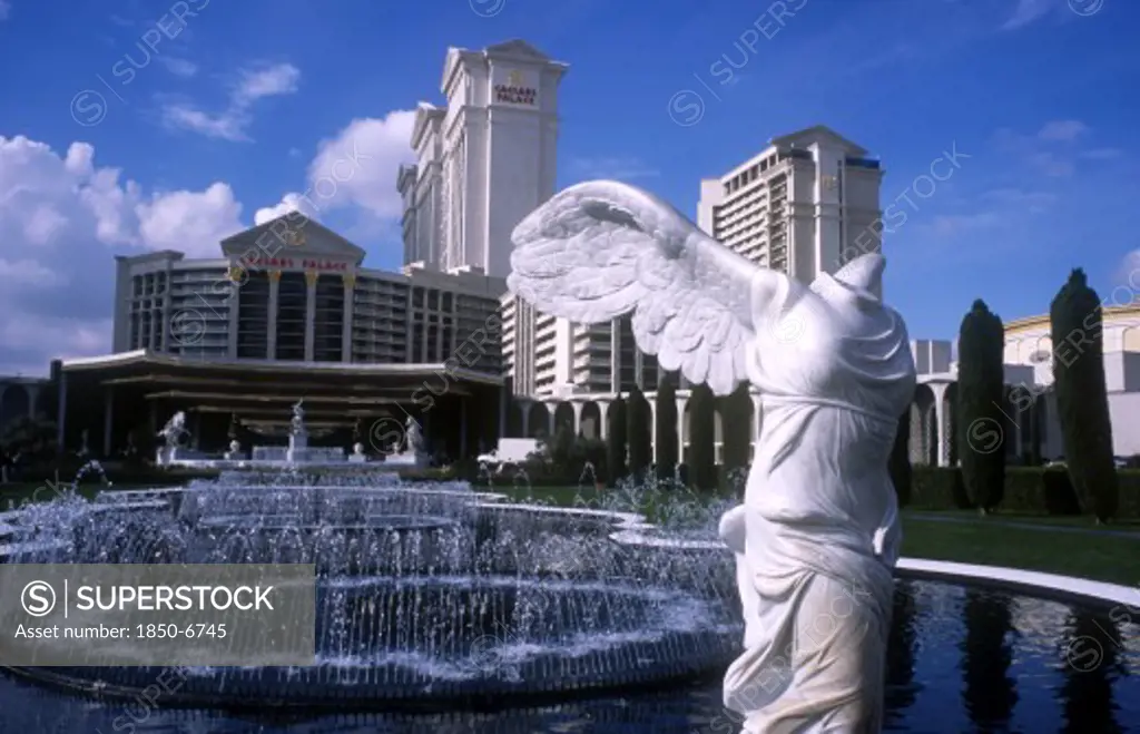 Usa, Nevada, Las Vegas, CaesarS Palace Hotel And Casino With Headless Statue In The Foreground