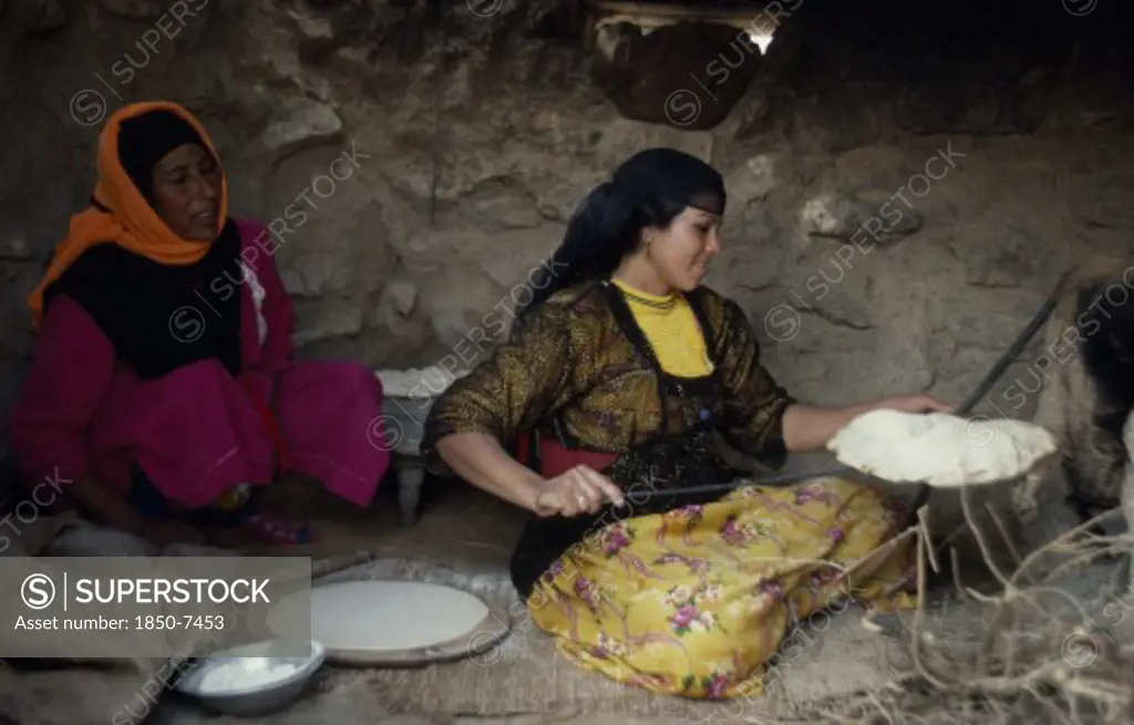 Egypt, Western Desert, Settled Bedouin Women Making Bread