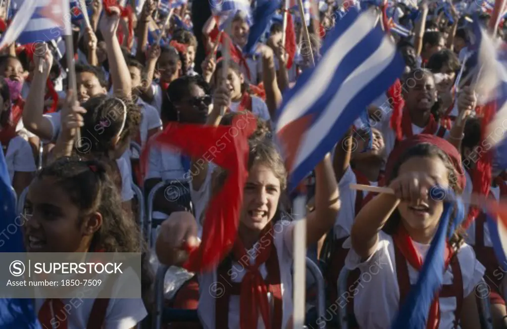 Cuba, People, Crowds At Celebration Of The 30Th Anniversary Of The Revolution