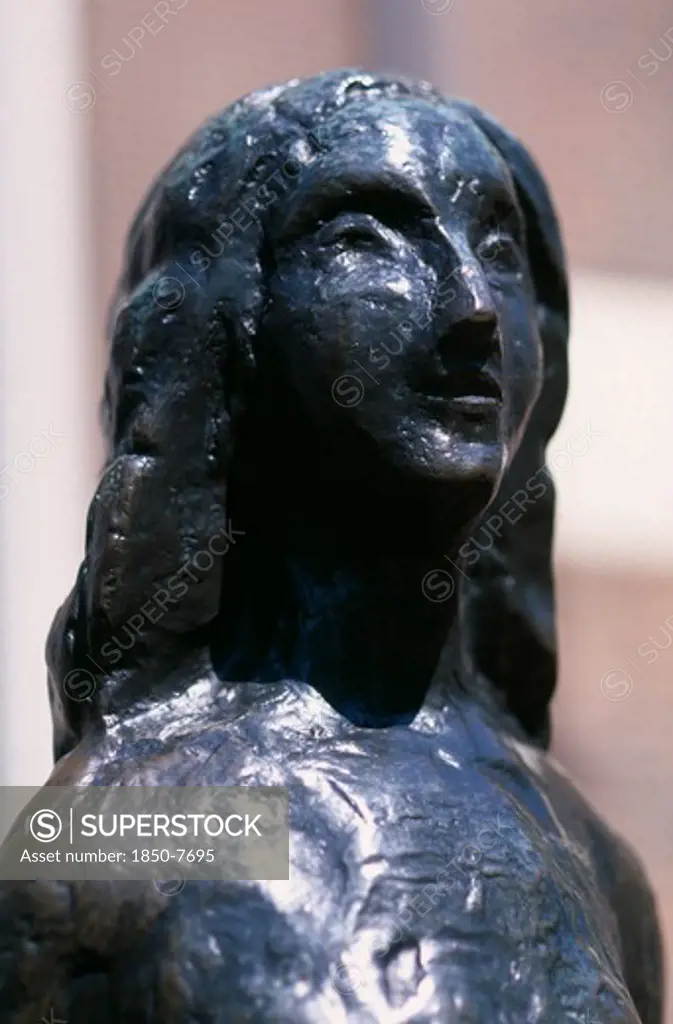 Holland, Noord, Amsterdam, Westermarkt. Statue Of Anne Frank The Young Diary Writer During The Nazi Occupation Of World War Ii