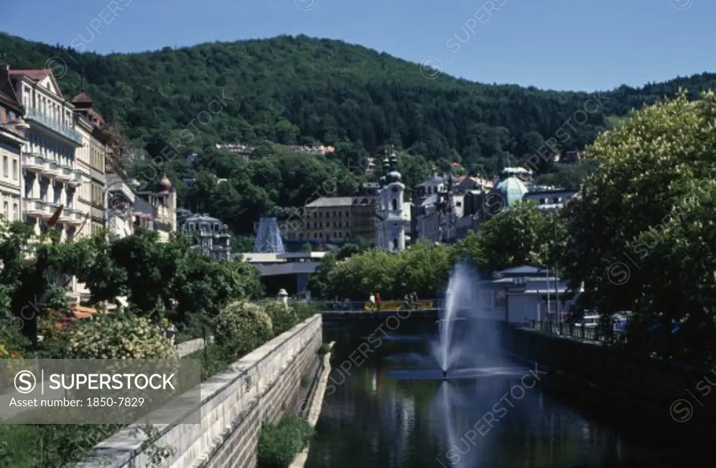 Czech Republic, West Bohemia, Karlovy Vary, Resort Noted For Its Mineral Springs.  Name Means Charles Town After Charles Iv Believed To Have Discovered The Springs In 1347.