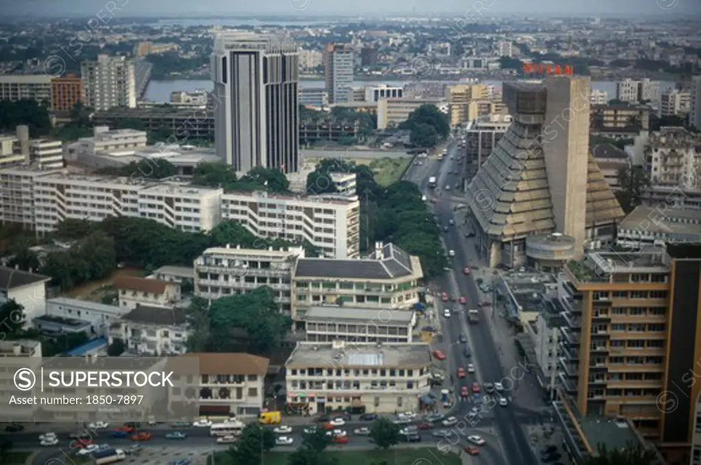 Ivory Coast, Abidjan, View Over The Modern Capital City