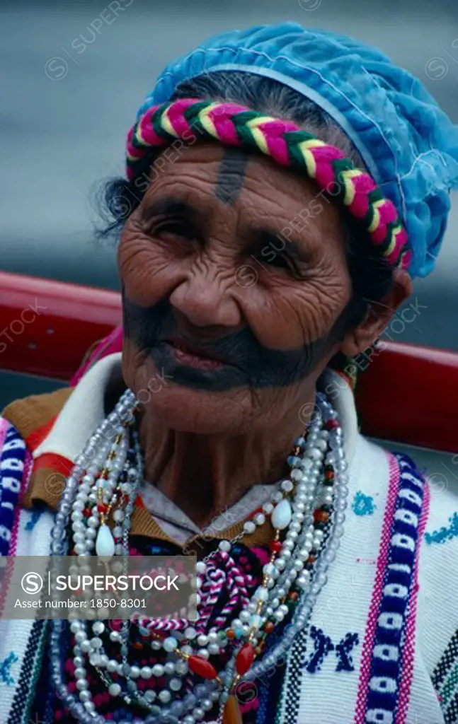 Taiwan, Taroko Gorge, Portrait Of An Elderly Aboriginal Woman