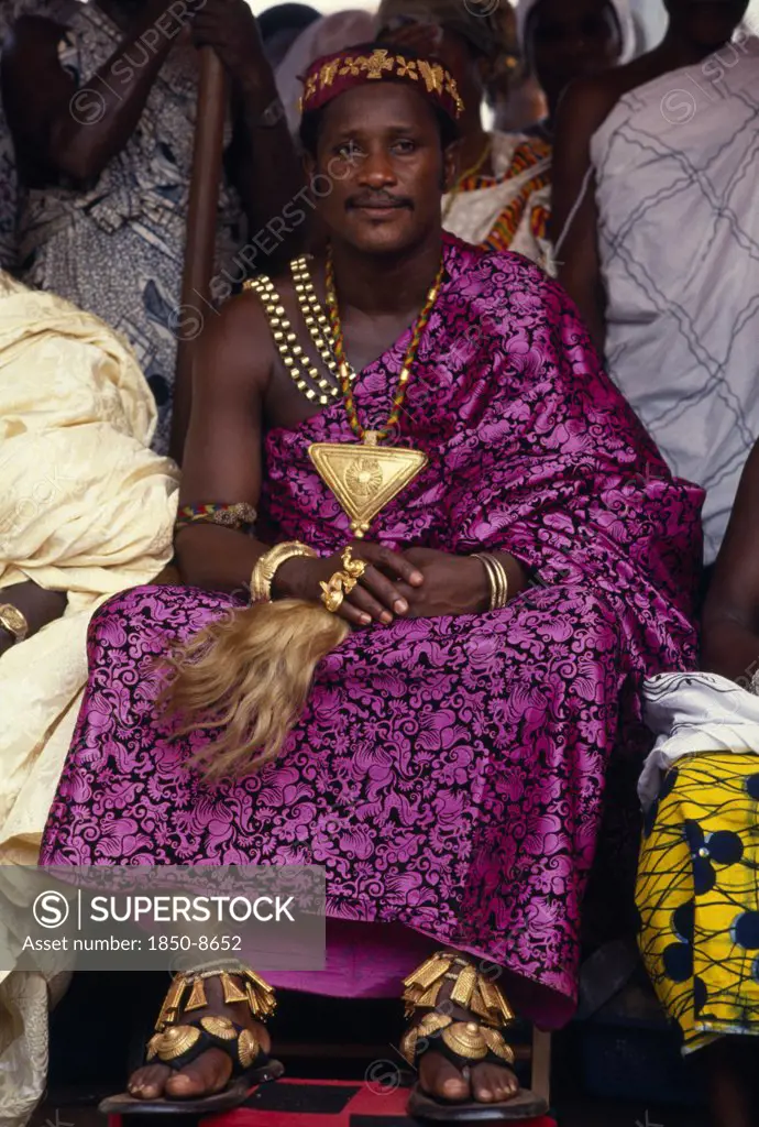 Ghana, Kumasi, Ashanti Chief Yamfohene At Akwasidae Festival.