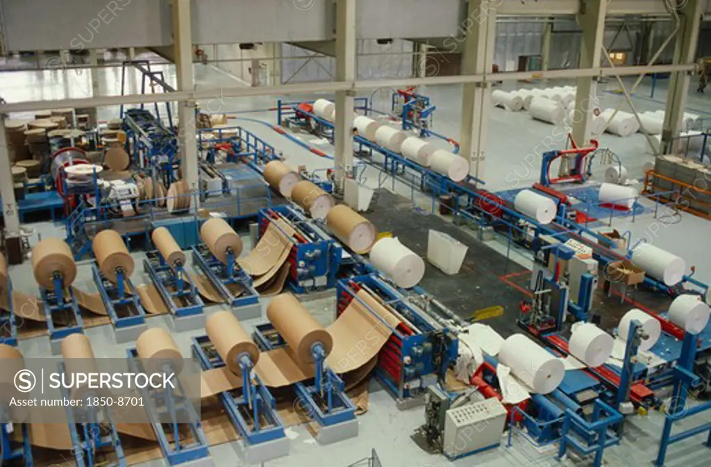 Finland, Turku-Pori, Rauma, Paper Factory Interior.  Factory Floor.
