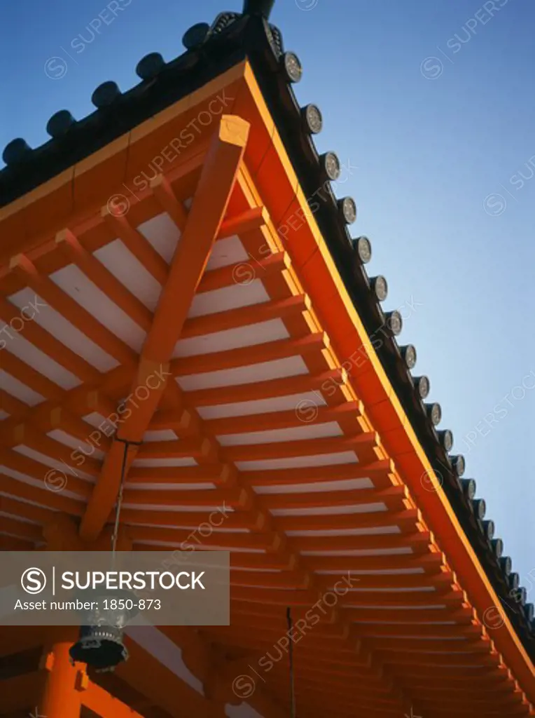 Japan, Honshu, Kyoto, Heian-Jingu Shrine Roof Detail.